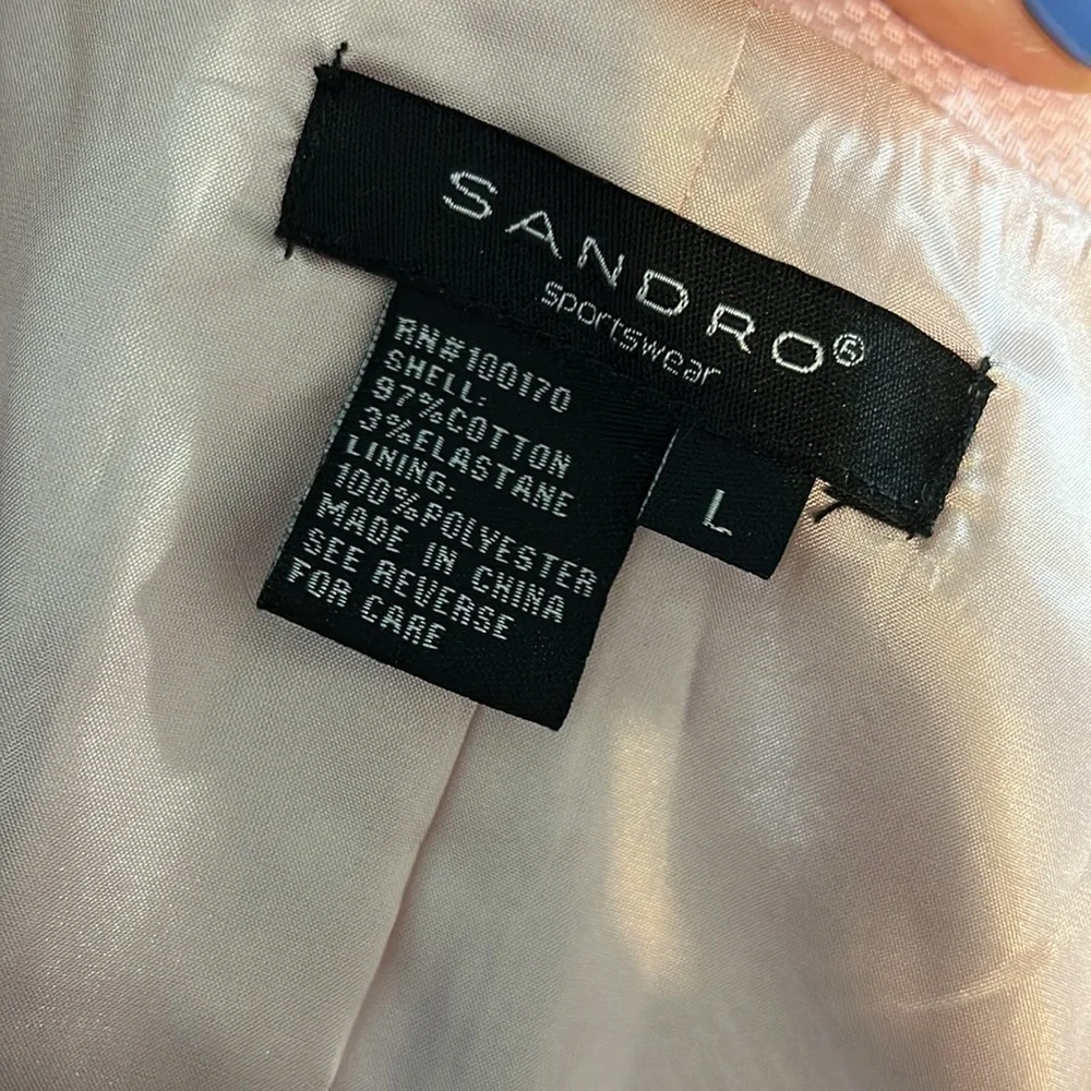 Sandro Sportswear Blazer Belted NWT 3/4 Sleeves Pale Pink Size Large